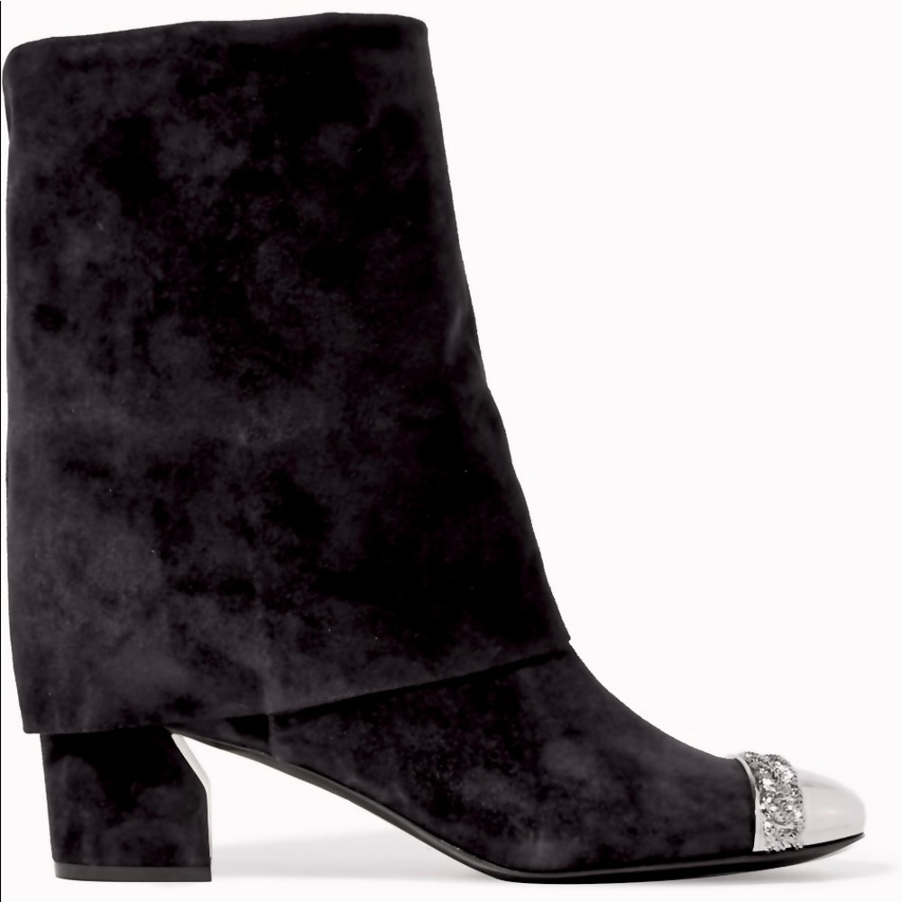 NEW🖤 CASADEI Metal Cap Suede Boots Sz 40 US 9